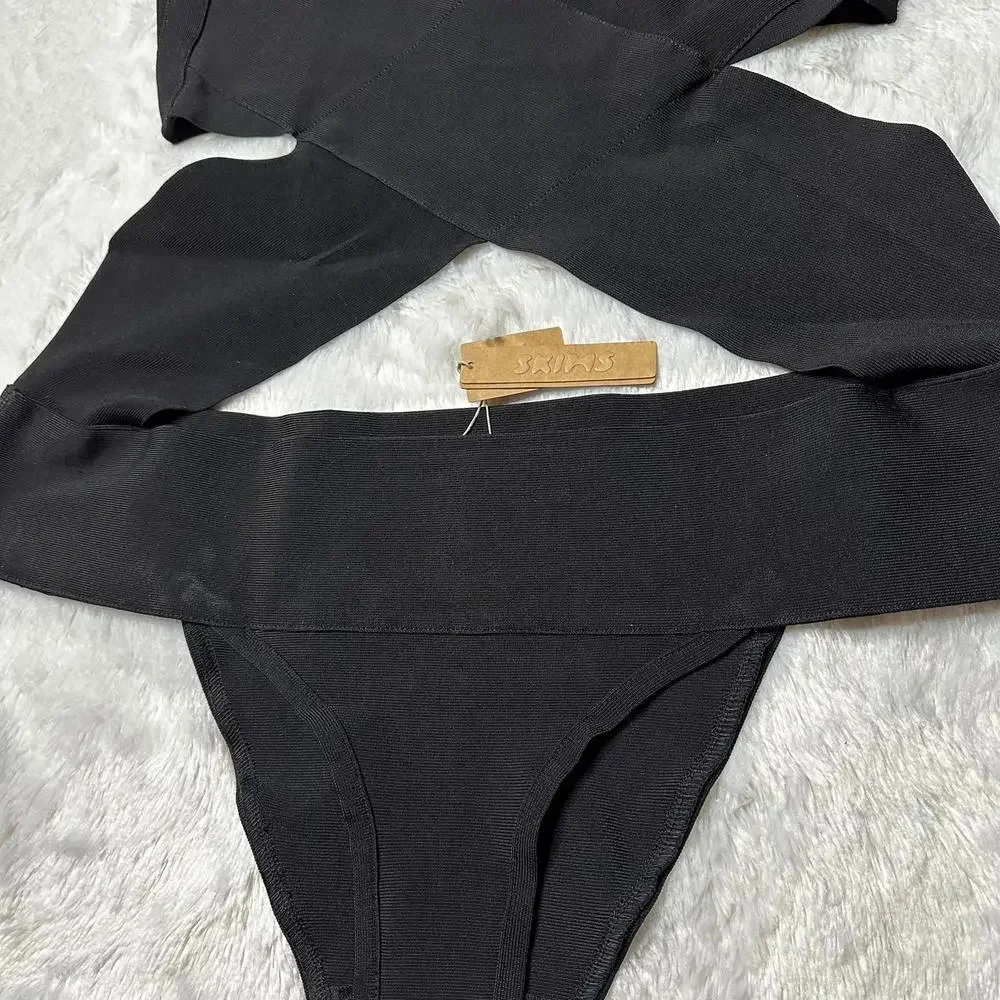 NWT Skims Knit Swim Monokini 1-Piece Swimsuit Onyx Womens 4X